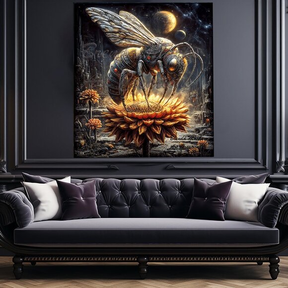 Robotic Bees Restores Life After Apocalypse 1 Matted Print Direct from Artist - Picture 3 of 4